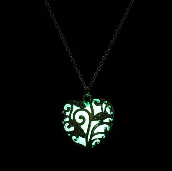 Nature's Heart Luminous Glow in the Dark Necklace