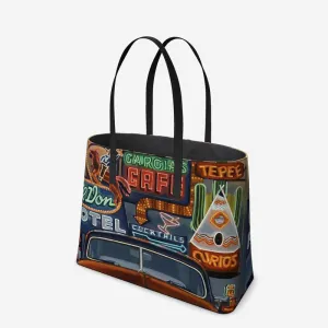 New Mexico Lights Leather Tote