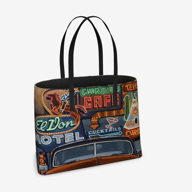 New Mexico Lights Leather Tote
