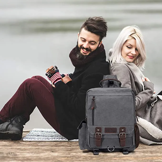 New Unisex Grey Plambag Canvas Sling Backpack One Strap Travel Sport Crossbody Bag
