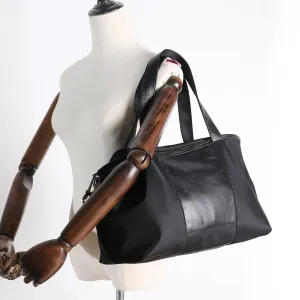 Nylon Leather Gym Handbag Purse Womens Black Nylon Shoulder Bag Nylon Travel Purse for Ladies