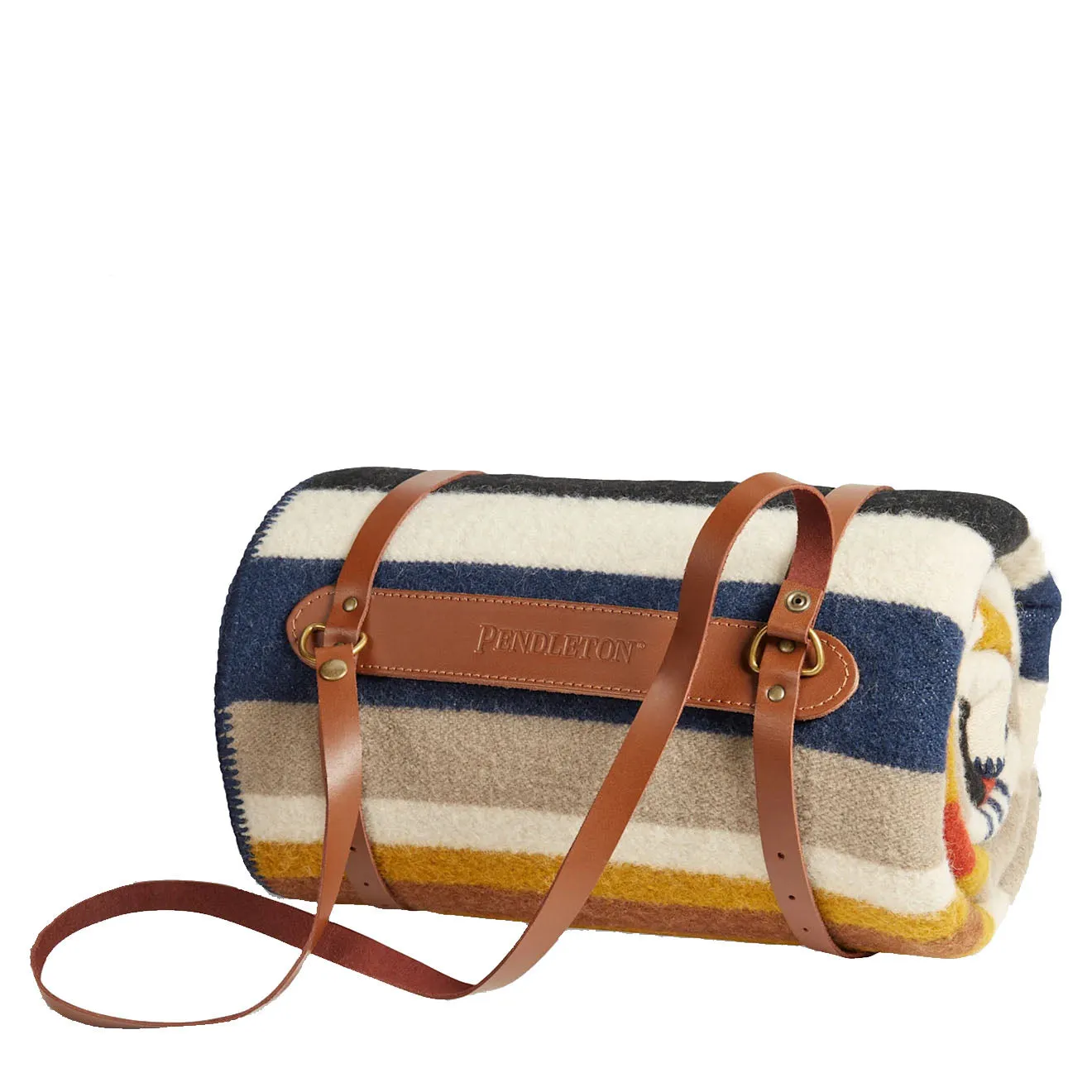 Pendleton Bridger Wool Throw With Carrier Boulder Stripe