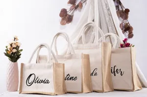 Personalized Custom Name & Logo Canvas Tote Bag