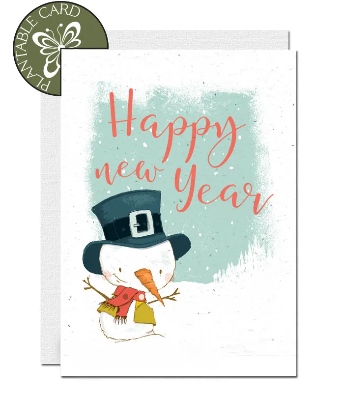 Plantable New Year Card - The Snowman
