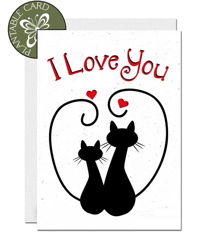 Plantable Valentines Day Card - Love Cats