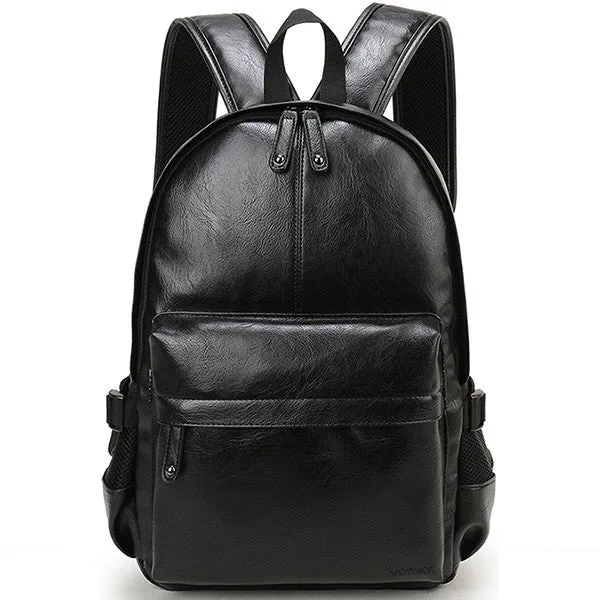 Preppy Style Pu Leather Men's School/College Backpack - Brown,Chocolate,Black