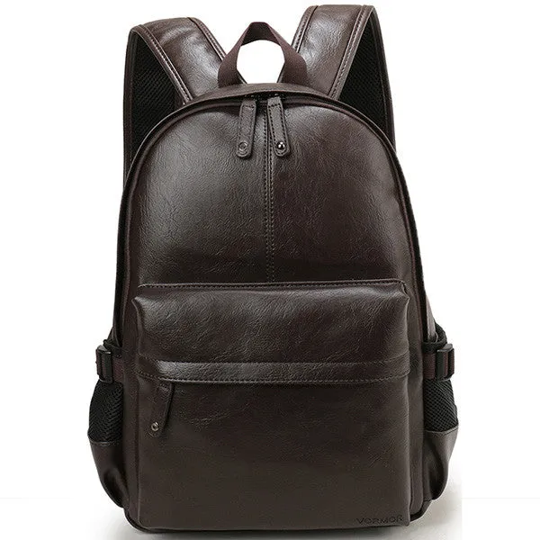 Preppy Style Pu Leather Men's School/College Backpack - Brown,Chocolate,Black