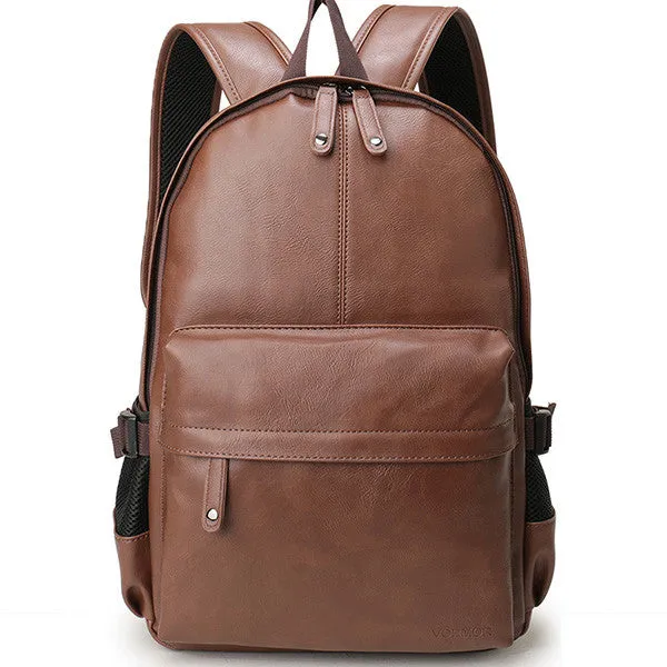 Preppy Style Pu Leather Men's School/College Backpack - Brown,Chocolate,Black