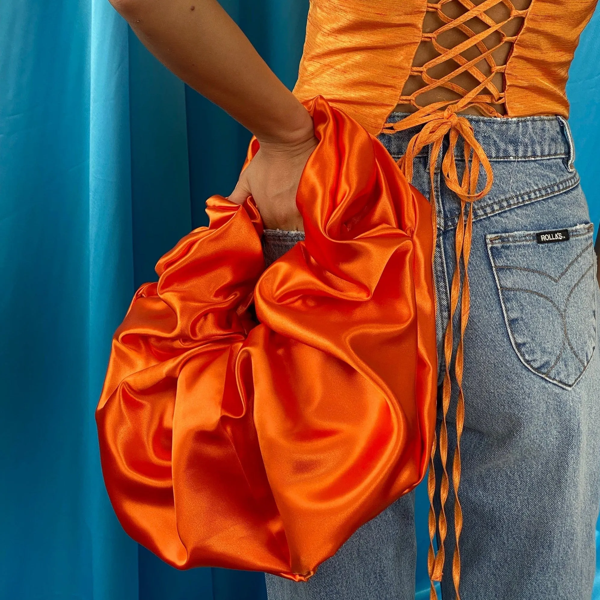 room shop bounce baguette bag- orange