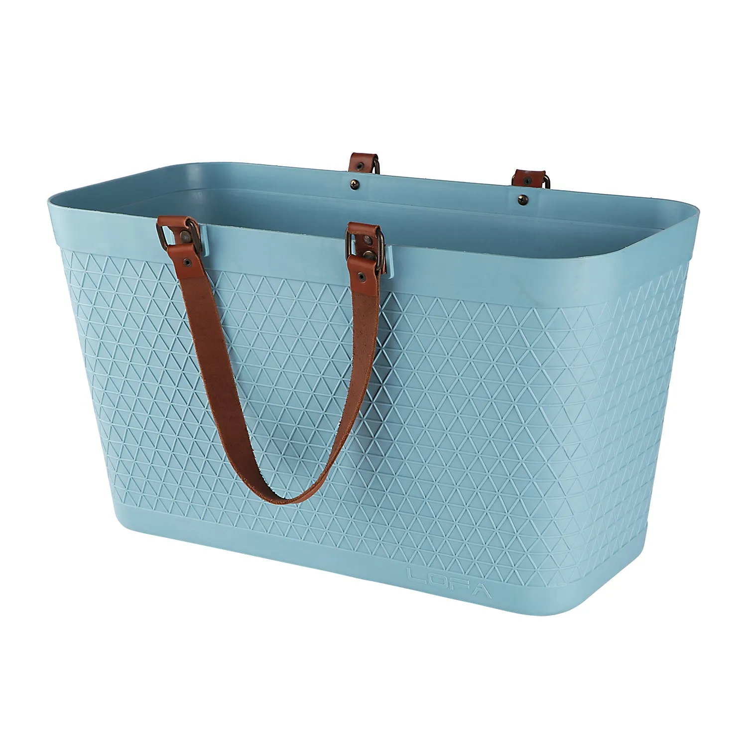 Shopping/Picnic Basket with Leather Handle