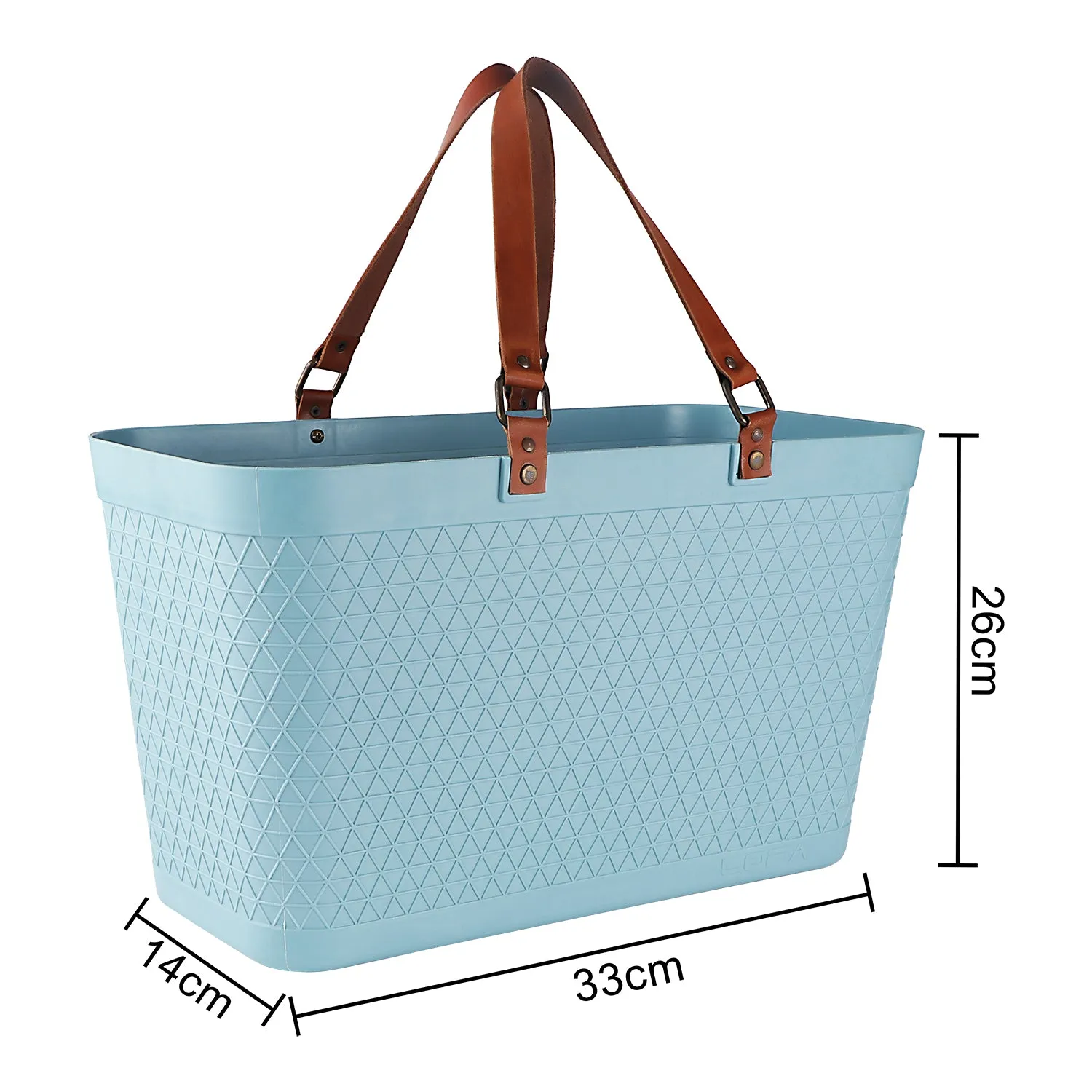 Shopping/Picnic Basket with Leather Handle