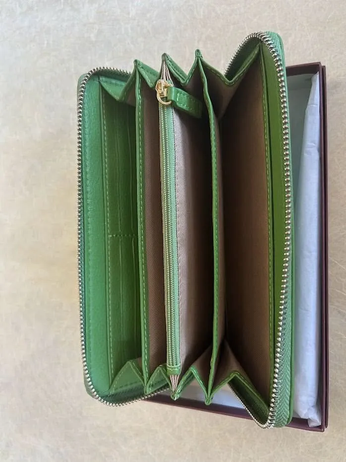 Sophia Full Grain Zip Around Leather Wallet - Leather Wallet for Women