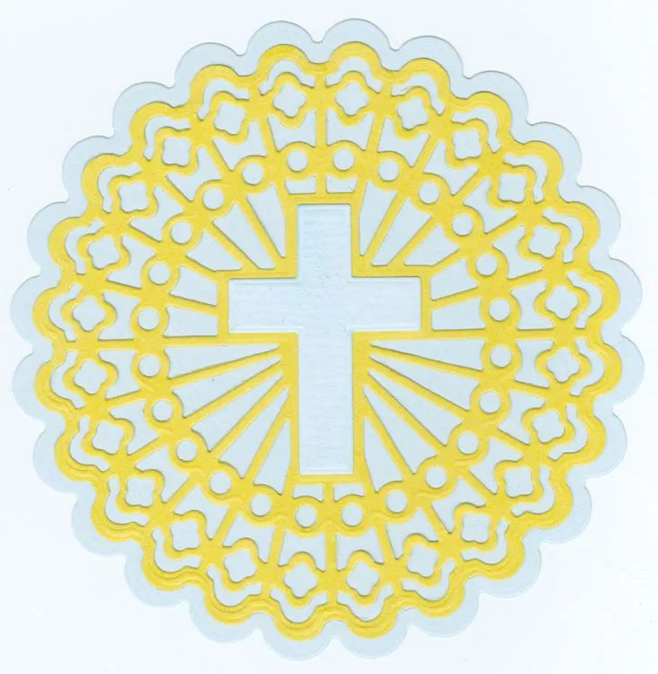 Stained Glass Dies "round with shining cross"