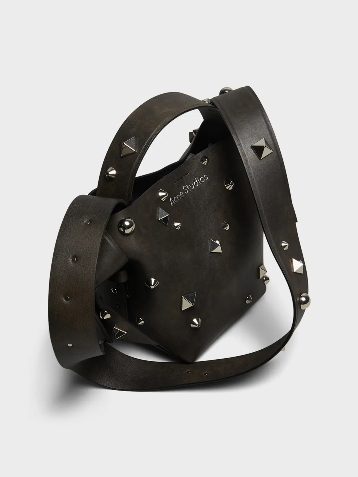 Studded Musubi Bag in Dark Brown
