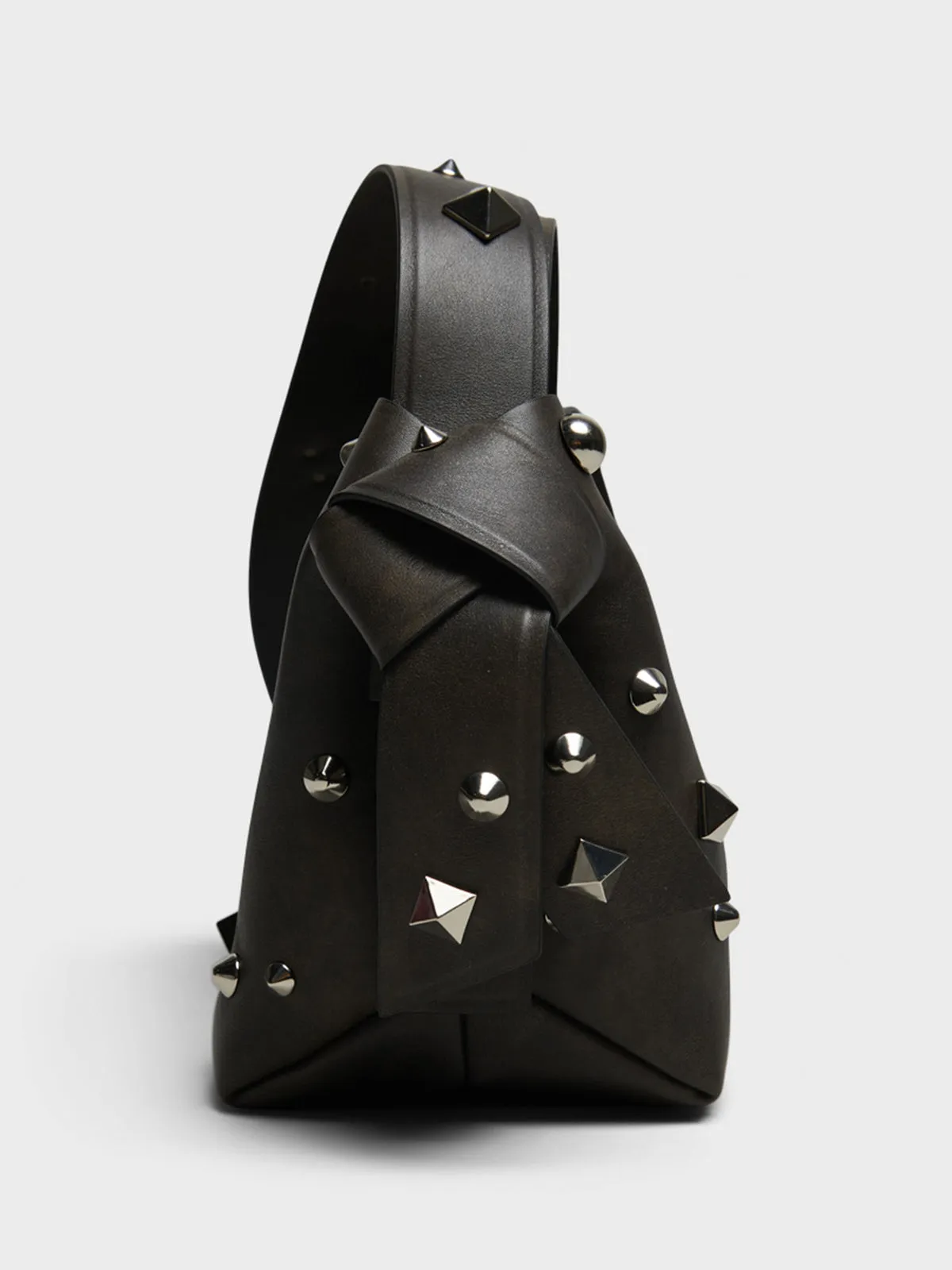 Studded Musubi Bag in Dark Brown