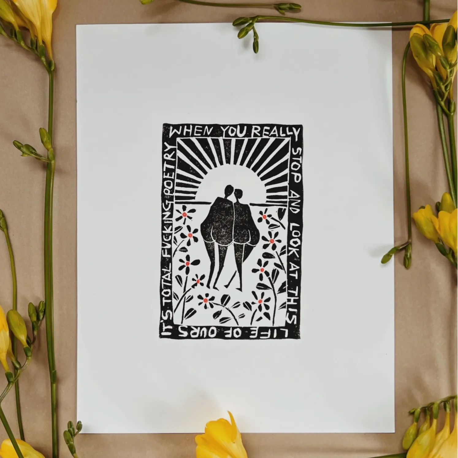 Total Fucking Poetry Hand Inked Print