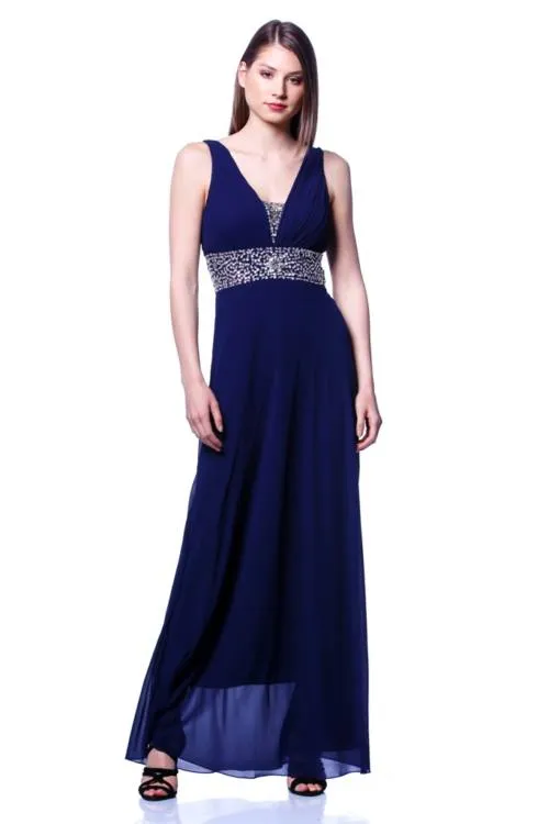 Tulle Details Embellished Maxi Dress