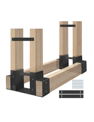 VODA 2-tier wood bracket kit for 2x4 lumber heavy duty firewood storage
