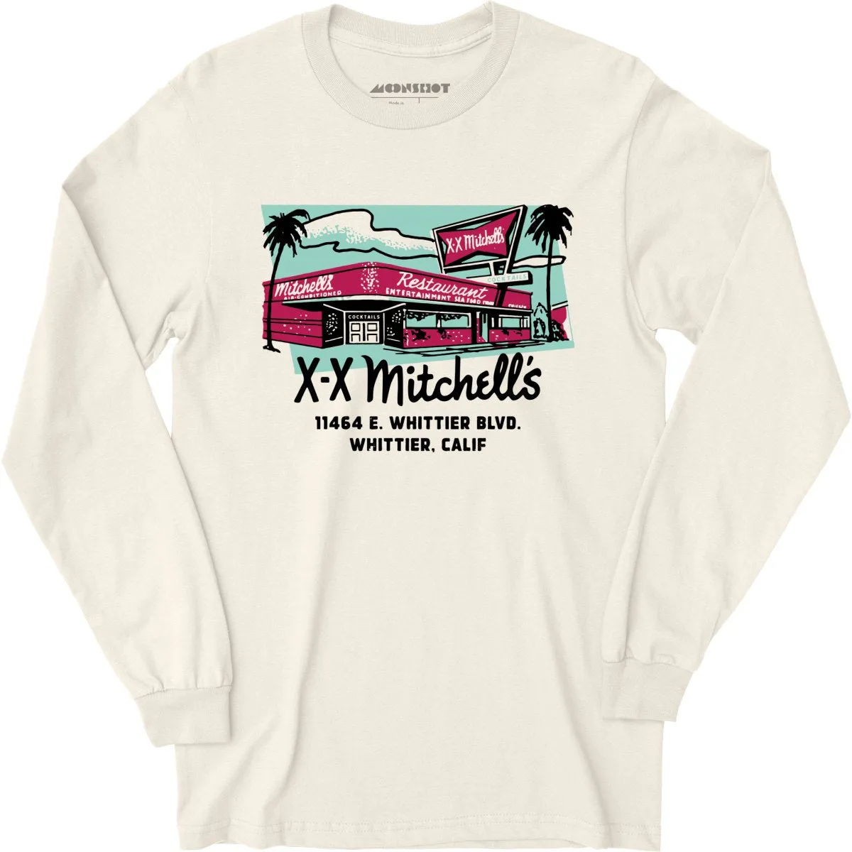 X-X Mitchell's - Whittier, CA - Vintage Restaurant - Long Sleeve T-Shirt